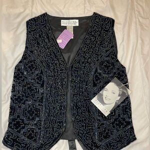 Vintage Niteline Della Roufogali beaded vest. Size medium